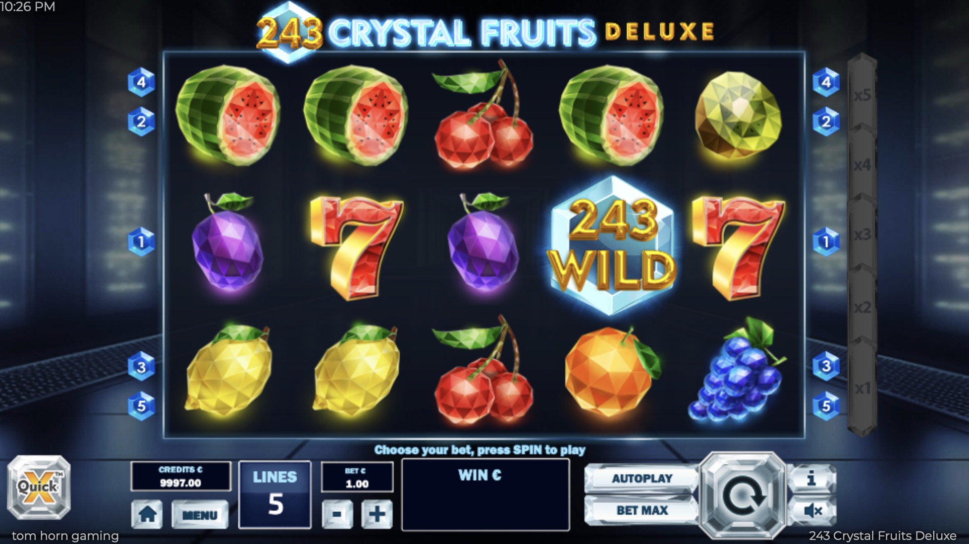   243 Crystal Fruits Deluxe   Tom Horn Gaming  Fresh asino